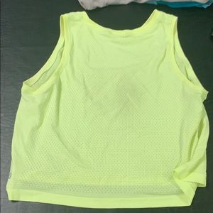 Neon green lulu high neck crop top